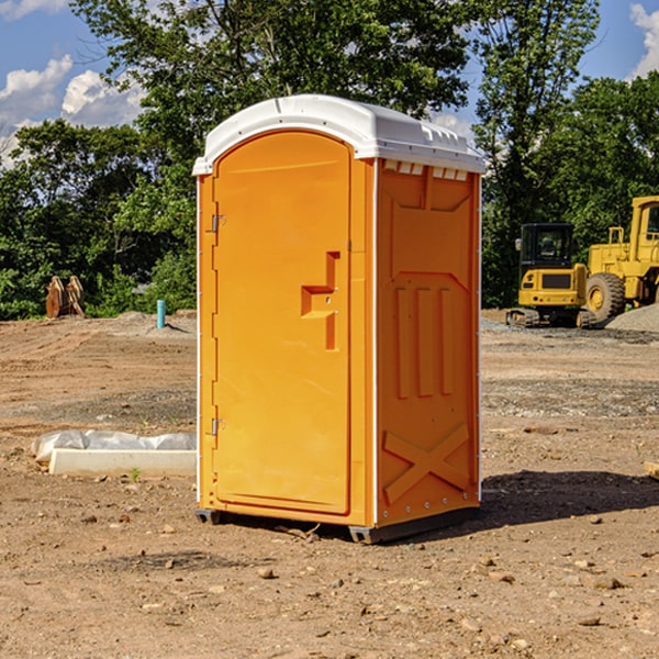 how often are the porta potties cleaned and serviced during a rental period in Apple Canyon Lake